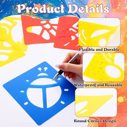 24 Pcs Drawing Stencils Spring Summer 24 Stlye 5.9×5.5 Inch Painting Templates Chalk Shape Template Reusable Stencils 6inch Animals Insects Flowers Fruits for Crafts Chalk Paint Draw DIY Art in Saudi Arabia