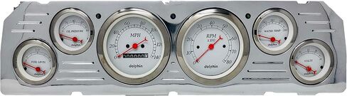 Dolphin Gauges 1964 1965 1966 Chevy Truck 6 Gauge Dash Cluster Panel Set Mechanical White in Saudi Arabia
