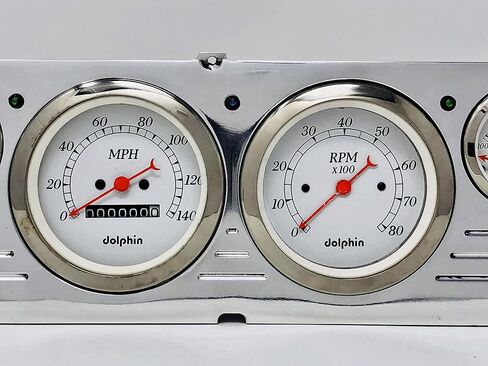 Dolphin Gauges 1964 1965 1966 Chevy Truck 6 Gauge Dash Cluster Panel Set Mechanical White in Saudi Arabia