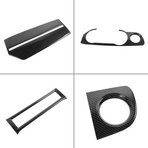 Jimen لـ 2010-2014 Ford Mustang وحدة التحكم المركزية لوحة القيادة غطاء لوحة القيادة ملحقات الكسوة الداخلية (ألياف الكربون) in Kuwait