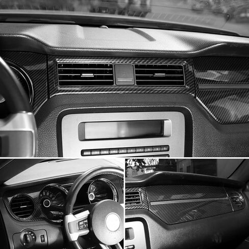 Jimen لـ 2010-2014 Ford Mustang وحدة التحكم المركزية لوحة القيادة غطاء لوحة القيادة ملحقات الكسوة الداخلية (ألياف الكربون) in Kuwait