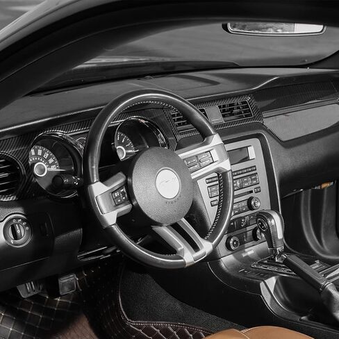 Jimen لـ 2010-2014 Ford Mustang وحدة التحكم المركزية لوحة القيادة غطاء لوحة القيادة ملحقات الكسوة الداخلية (ألياف الكربون) in Kuwait
