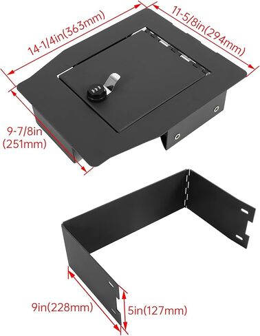 وحدة تحكم مركزية KUAFU آمنة متوافقة مع 2015-2020 Ford F-150 Trucks Gun Safe Console Box Center مسند الذراع وحدة التحكم بقفل مجموعة 3 أرقام in Kuwait