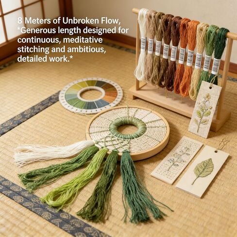 Embroidery Thread & Floss, 20-Color Matcha Green Series, 8 Meters/Skein (160M Total), for Friendship Bracelets, Cross Stitch & Tassels in Kuwait