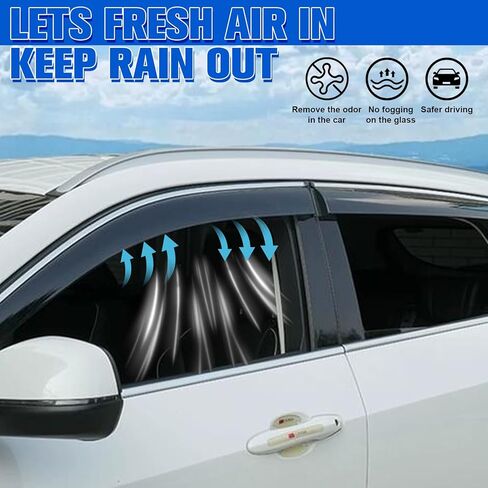 Smoke Black in-Channel Window Visor Window Deflectors Rain Guards Compatible with 2023-2025 Kia NIRO 4-Piece Set in Kuwait