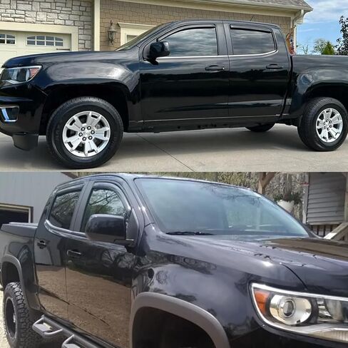 in-Channel Style Smoke Window Visors Rain Guard Shade Compatible with Chevrolet Colorado Crew Cab 2015-2022 in Saudi Arabia