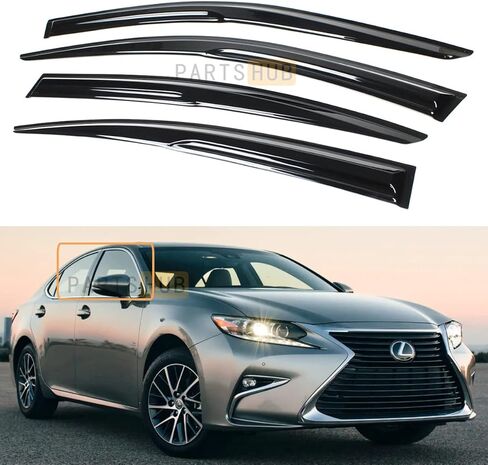 Fits for 2013-2018 Lexus ES JDM 3D Wavy Mugen Style Window Visor Rain Guard Deflector in Kuwait