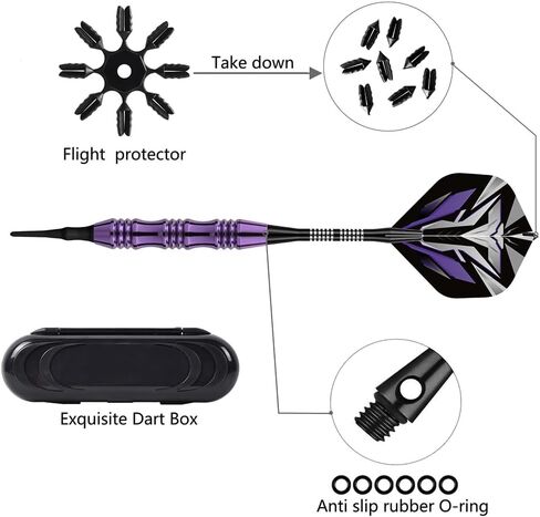 Steel Tip Darts Set Professional, Heavy Metal Darts with Non-Slip Barrel & Aluminum Shafts, Includes Extra Shafts and Gift Box for Dartboard Games in Saudi Arabia