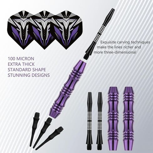 Steel Tip Darts Set Professional, Heavy Metal Darts with Non-Slip Barrel & Aluminum Shafts, Includes Extra Shafts and Gift Box for Dartboard Games in Saudi Arabia