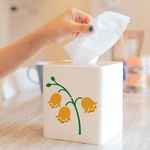 FINGERINSPIRE 6PCS Lily of The Valley Stencils with 1Pc Brush 5.9x5.9inch Reusable Plastic Flower Stencil Plant Theme Flower Patterns Template for Painting on Wall Wood Furniture DIY Home Decoration in Kuwait
