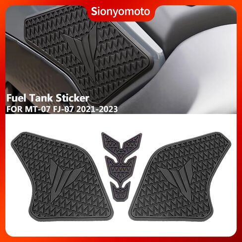 Fuel Gas Tank Pad Protector Stickers Decal Set Compatible with MT07 MT-07 2021 2022 2023 2024- Anti-Slip Protective Kit, Black | 3-Piece in Saudi Arabia