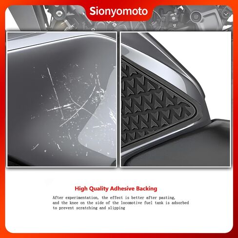 Fuel Gas Tank Pad Protector Stickers Decal Set Compatible with MT07 MT-07 2021 2022 2023 2024- Anti-Slip Protective Kit, Black | 3-Piece in Saudi Arabia
