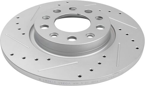 TRQ Rear Brake Pad and Rotor Set Ceramic Coated Drilled Slotted Compatible with 2015-2017 Chrysler 200 2014-2021 Jeep Cherokee in Kuwait