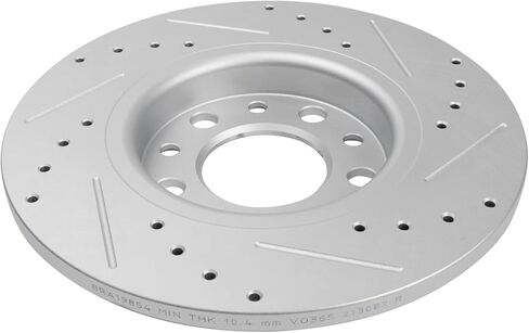 TRQ Rear Brake Pad and Rotor Set Ceramic Coated Drilled Slotted Compatible with 2015-2017 Chrysler 200 2014-2021 Jeep Cherokee in Kuwait