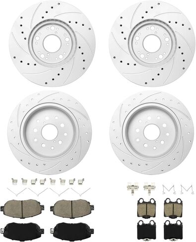 مكابح ودوارات Betthand مناسبة لـ 2001-2005 Lexus IS300، 1998-2000 Lexus GS300 GS400، 3L 4L L6 V8، 11.65 بوصة + 12.09 بوصة دوارات هندسية ومنصات سيراميك: 96473 + 96760، 31172 + 31253، فتحات تهوية ودوارات مشقوق in Kuwait