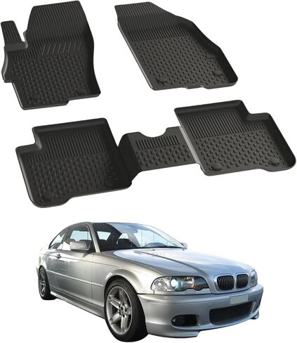 سجادات أرضية لسيارة BMW E46 الفئة الثالثة 1998-2005 | بطانة أرضية مخصصة للسيارات | سجادات سيارة عالية الجودة باللون الأسود | عديم الرائحة لجميع الأحوال الجوية مقاوم للماء بطانة 4.5D متينة in Kuwait