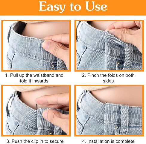 24PCS Pant Waist Tightener Buttons Pins, No Need to Sew Detachable Button Pins Adjustable Reusable Waist Cincher Clip Replacement for Women Jeans Shirt Accessories in Saudi Arabia