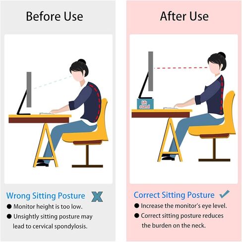 White Monitor Stand Riser with Pen Holder - Triangle Corner Desk Organizer for Laptop, TV, Tablet - 2-Tier Elevated Shelf Storage Solution for Office & Home in Kuwait