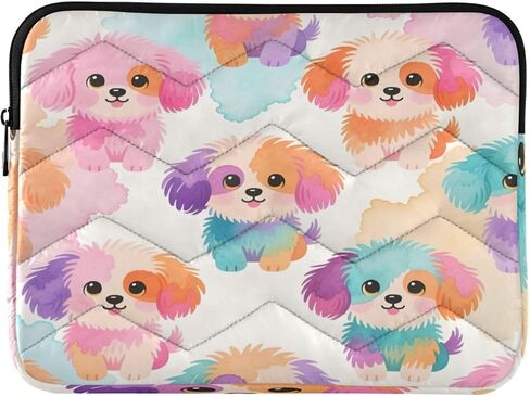 Watercolor Puppy Laptop Sleeve for 15-16 Inch Laptops, Shockproof Water-Resistant Laptop Case with Zipper, Slim Lightweight Protective Cover in Saudi Arabia