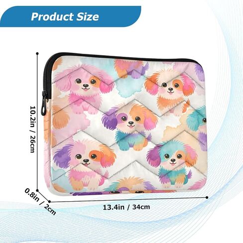 Watercolor Puppy Laptop Sleeve for 15-16 Inch Laptops, Shockproof Water-Resistant Laptop Case with Zipper, Slim Lightweight Protective Cover in Saudi Arabia