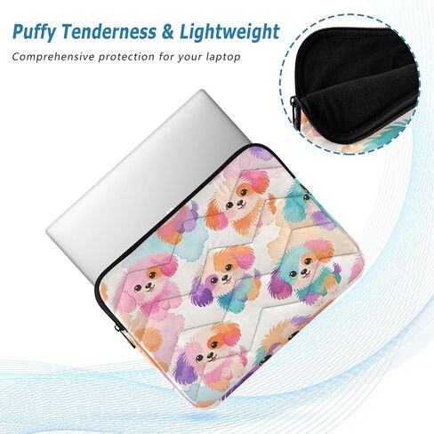 Watercolor Puppy Laptop Sleeve for 15-16 Inch Laptops, Shockproof Water-Resistant Laptop Case with Zipper, Slim Lightweight Protective Cover in Saudi Arabia