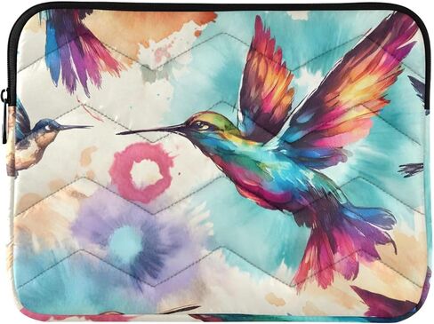 Quilted Laptop Sleeve,Bumps and Scratches,Colorful Humming Birds Laptop Protective Case for 13-14 inch MacBook Air/MacBook Pro, Notebook, Chromebook Computer in Saudi Arabia