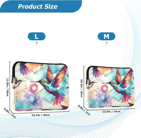 Quilted Laptop Sleeve,Bumps and Scratches,Colorful Humming Birds Laptop Protective Case for 13-14 inch MacBook Air/MacBook Pro, Notebook, Chromebook Computer in Saudi Arabia