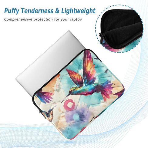 Quilted Laptop Sleeve,Bumps and Scratches,Colorful Humming Birds Laptop Protective Case for 13-14 inch MacBook Air/MacBook Pro, Notebook, Chromebook Computer in Saudi Arabia