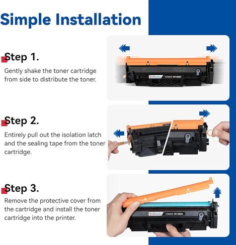 138A Black Toner Cartridge for HP LaserJet Pro MFP 3101fdw 3101sdw 3001dw Toner Compatible for HP 138A W1380A 138X W1380X Black LaserJet Toner Cartridges for LaserJet 3001 3101 Series, 2 Pack in Saudi Arabia