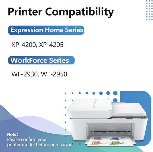 استبدال خرطوشة الحبر المعاد تصنيعها لخرطوشة الحبر الأسود Epson 232 التي تعمل مع طابعات Workforce Pro WF-2950 WF-2930 Expression XP-4200 XP-4205 (2 أسود) in Kuwait
