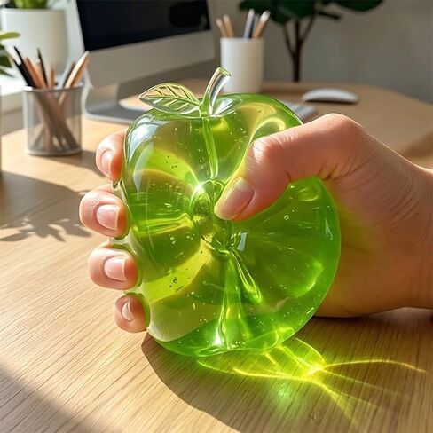 Squeeze Toys, Squishy Fidget Toys, Non-Sticky Slow Rising Squeeze Balls, Fruit-Shaped Desk Squishies for Relaxation and Focus – Office Desk Decor, Stress Relief for Adults, Green in Kuwait