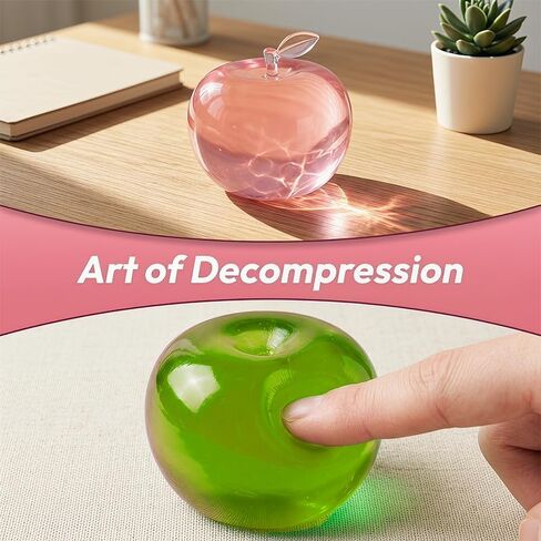 Squeeze Toys, Squishy Fidget Toys, Non-Sticky Slow Rising Squeeze Balls, Fruit-Shaped Desk Squishies for Relaxation and Focus – Office Desk Decor, Stress Relief for Adults, Green in Kuwait