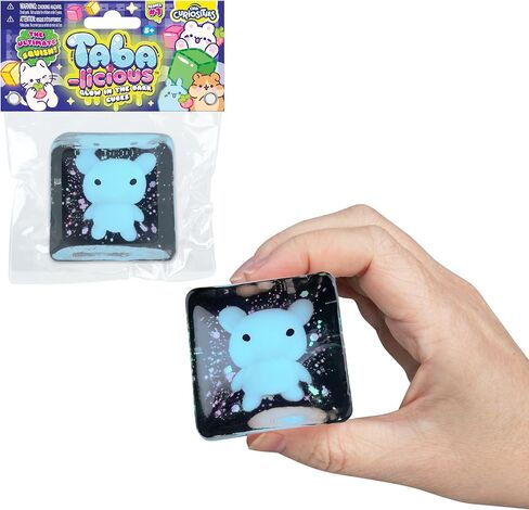 ORB Tabalicious TABA Squishy Glow in The Dark Blue Bear Stress Cube Toy - Soft, Sticky, Glowing TABA Squishy Animal Stress Cubes - Fun Stress Ball Squishies - Kawaii Fidget Toys for Kids and Adults in Saudi Arabia