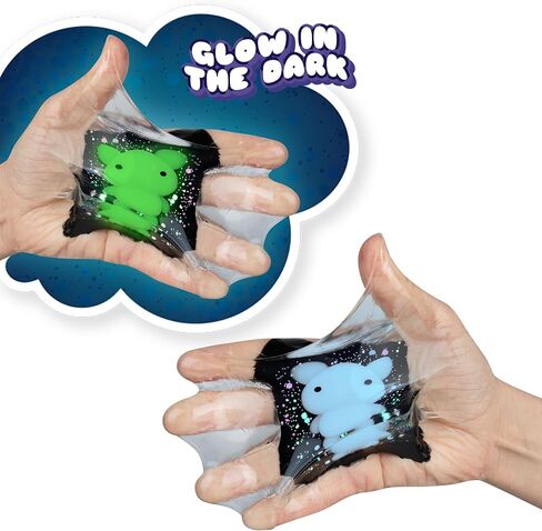 ORB Tabalicious TABA Squishy Glow in The Dark Blue Bear Stress Cube Toy - Soft, Sticky, Glowing TABA Squishy Animal Stress Cubes - Fun Stress Ball Squishies - Kawaii Fidget Toys for Kids and Adults in Saudi Arabia