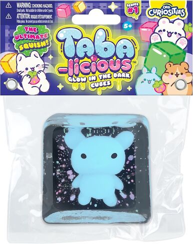 ORB Tabalicious TABA Squishy Glow in The Dark Blue Bear Stress Cube Toy - Soft, Sticky, Glowing TABA Squishy Animal Stress Cubes - Fun Stress Ball Squishies - Kawaii Fidget Toys for Kids and Adults in Saudi Arabia