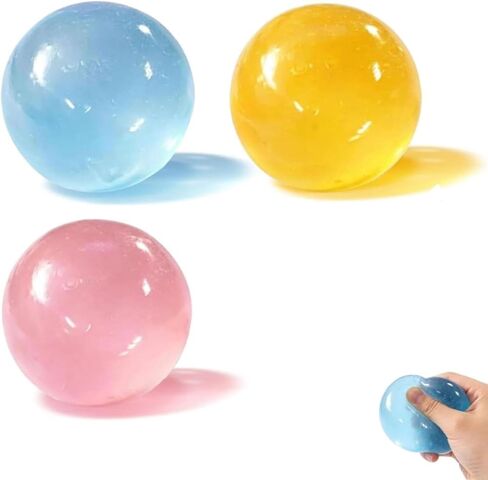 Coconut Oil Stress Ball,Squishy Stress Ball,Coconut Oil Squishy,Coconut Oil Stress Ball,Handmade Malleable Clear Jelly Bubblegum Texture Coconut Oil Squish (3 PCS ) in Kuwait