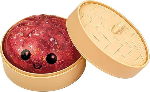 Dumpling Squishies Mystery Box, Glitzer-Dumpling-Squishies zur emotionalen Entspannung und sensorischen Erfahrung, roter Squishy mit Dampfgarbehälter in Saudi Arabia