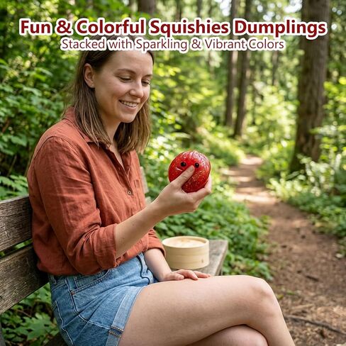 Dumpling Squishies Mystery Box, Glitzer-Dumpling-Squishies zur emotionalen Entspannung und sensorischen Erfahrung, roter Squishy mit Dampfgarbehälter in Saudi Arabia