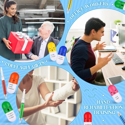 Dispowreath 48 Pcs CNA Week Gifts Bulk 2026 Nurse Appreciation Gift Pill Stress Ball and Retractable Syringe Pen Inspirational Pill Shaped Foam Stress Ball Set Thanks Gift for Nurse Coworker in Kuwait