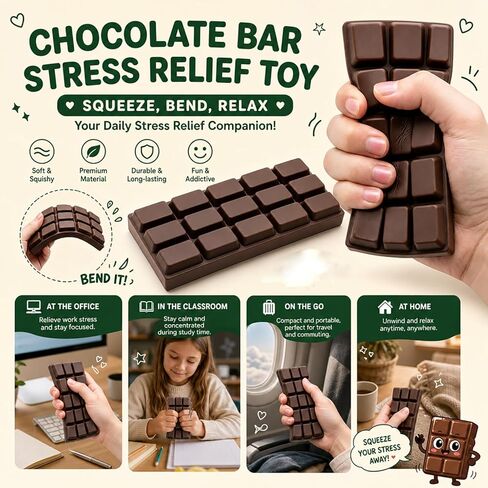 Chocolate Squishy Toy, Squishies Slow Rising Stress Relief Squeeze Fidget Toy, Soft Simulation Food Squishy for Kids Anxiety Relief Birthday Gifts Party Favors in Saudi Arabia