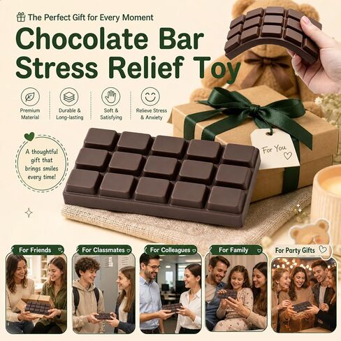 Chocolate Squishy Toy, Squishies Slow Rising Stress Relief Squeeze Fidget Toy, Soft Simulation Food Squishy for Kids Anxiety Relief Birthday Gifts Party Favors in Saudi Arabia