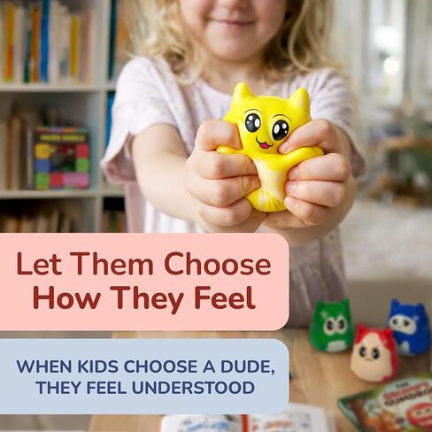 Mood Dudes - Emotions & Feelings Play Therapy Toys for Kids Age 3+ – Calming Corner Items & Calm Down Corner Supplies, Emotional Regulation Tools for Kids (Happy, Sad, Angry, Afraid) in Saudi Arabia