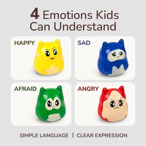 Mood Dudes - Emotions & Feelings Play Therapy Toys for Kids Age 3+ – Calming Corner Items & Calm Down Corner Supplies, Emotional Regulation Tools for Kids (Happy, Sad, Angry, Afraid) in Saudi Arabia