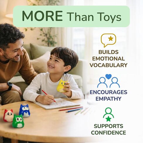 Mood Dudes - Emotions & Feelings Play Therapy Toys for Kids Age 3+ – Calming Corner Items & Calm Down Corner Supplies, Emotional Regulation Tools for Kids (Happy, Sad, Angry, Afraid) in Saudi Arabia
