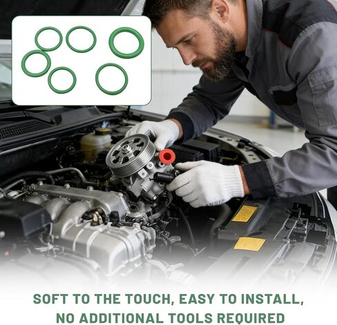 270 PCS Seal Gasket Washer, Resilient Auto Air Conditioning Sealing Washer Assortment Kit, Universal 18 Sizes O-Ring Compressor Seal for Car A/C & Professional Plumbing in Saudi Arabia