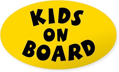 CafePress Kids On Board Yellow Oval Sticker Oval Bumper Sticker Car Decal in Kuwait