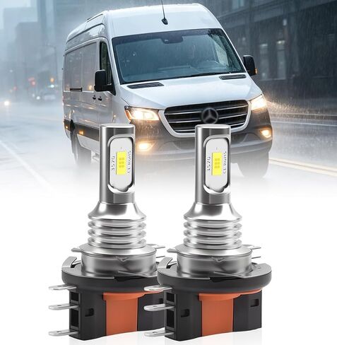 2x H15 LED Headlight Bulbs for Mercedes-Benz Sprinter 1500 2500 3500 2019-2020-2021-2022-2023 | 6000K White | High Beam + DRL 2-in-1 | Plug-and-Play CANBUS Error-Free | Pack of 2 in Kuwait