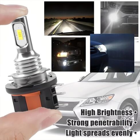 2x H15 LED Headlight Bulbs for Mercedes-Benz Sprinter 1500 2500 3500 2019-2020-2021-2022-2023 | 6000K White | High Beam + DRL 2-in-1 | Plug-and-Play CANBUS Error-Free | Pack of 2 in Kuwait