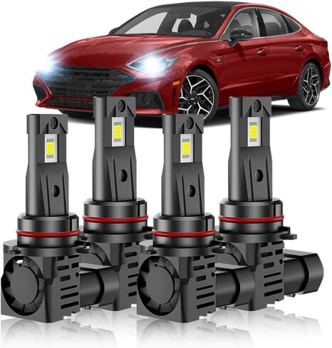 For Hyundai Sonata 2015 2016 2017 2018 2019 2020 2021 2022 Hi-Lo Beam Light Bulbs,6000K White,800% Brighter Lightness,Plug and Play,60,000+ Hours Lifespan(Pack of 4) in Saudi Arabia