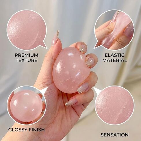 Coconut Oil Fidget, Coconut Oil Squeeze Stress Ball, Soft Coconut Oil Items for Focus Enhancement and Stress Relief, Pink Squishy Ball with Slow Rising Feature, 6 cm Size in Saudi Arabia